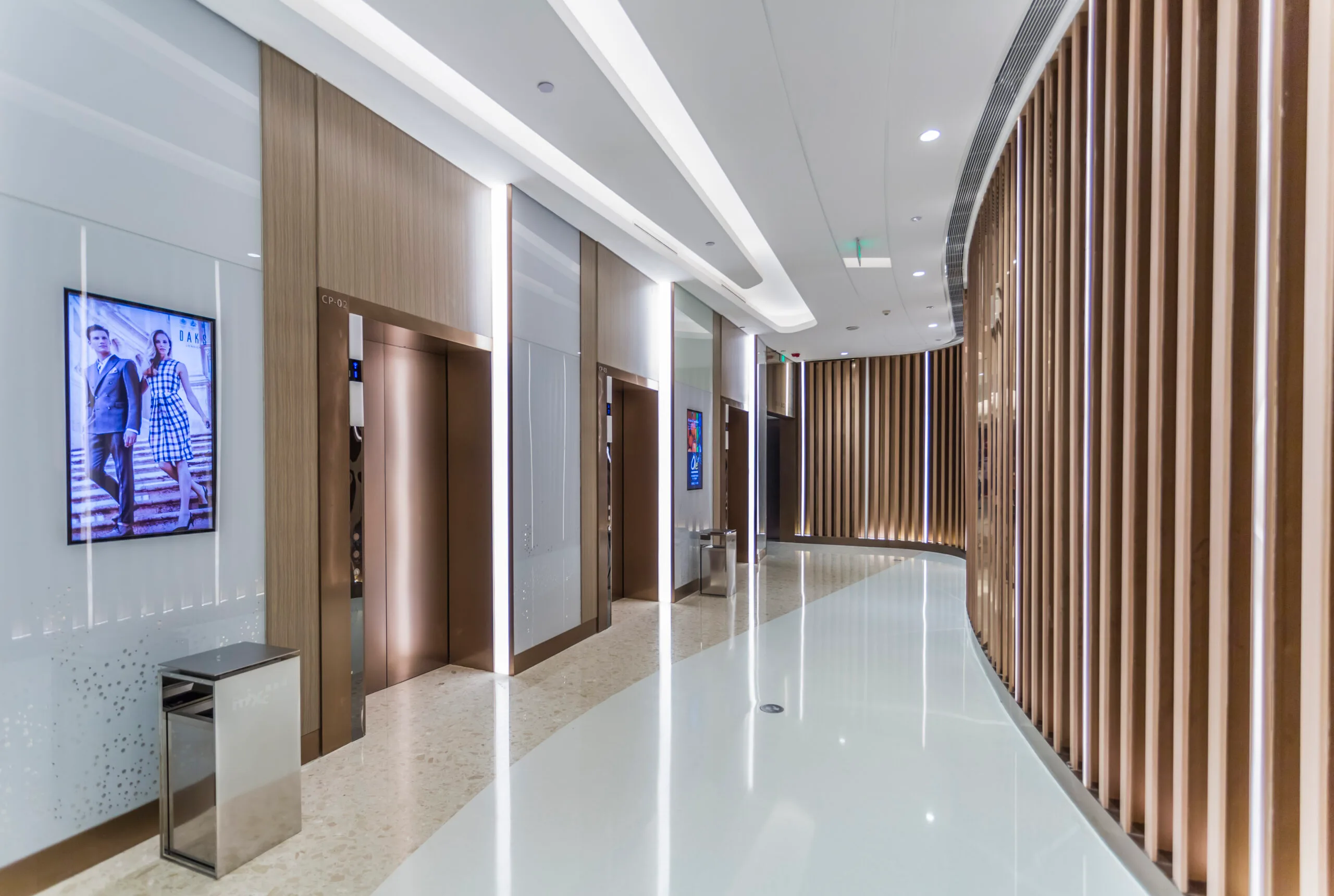 Modern Elevator in a High-Rise Building
